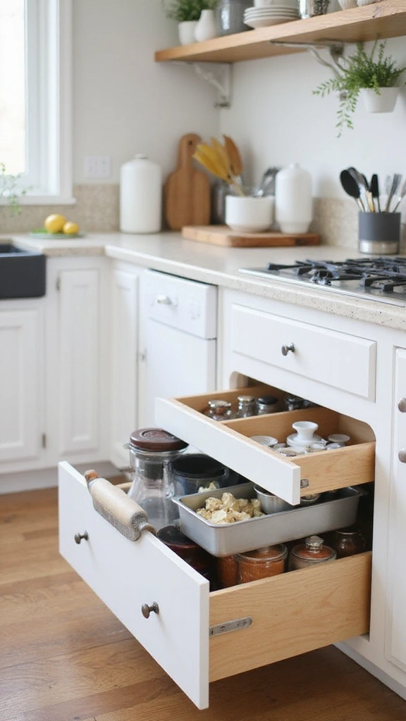 48 Kitchen Without Upper Cabinets Ideas That Feel Open - 12. Smart Storage Solutions