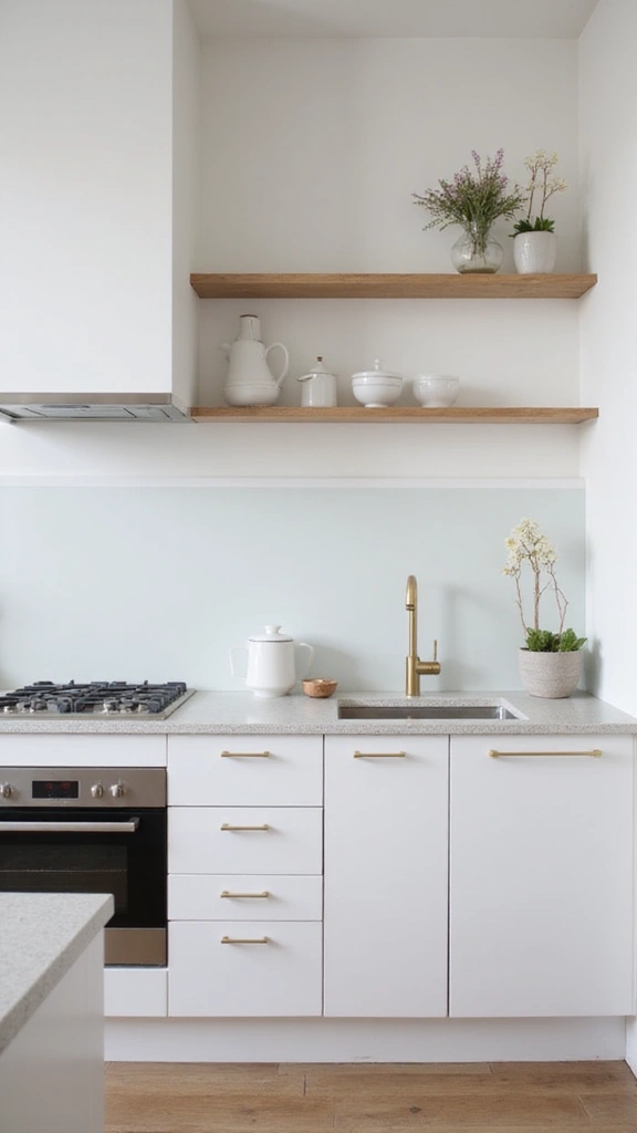 48 Kitchen Without Upper Cabinets Ideas That Feel Open - 14. Minimalist Hardware
