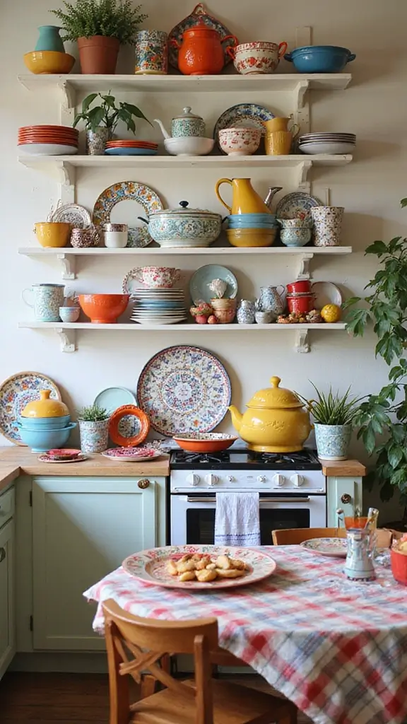 48 Kitchen Without Upper Cabinets Ideas That Feel Open - 42. Showcase Colorful Accessories