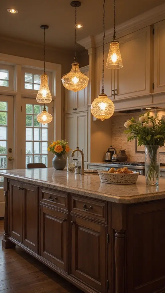 48 Kitchen Without Upper Cabinets Ideas That Feel Open - 47. Unique Lighting Fixtures