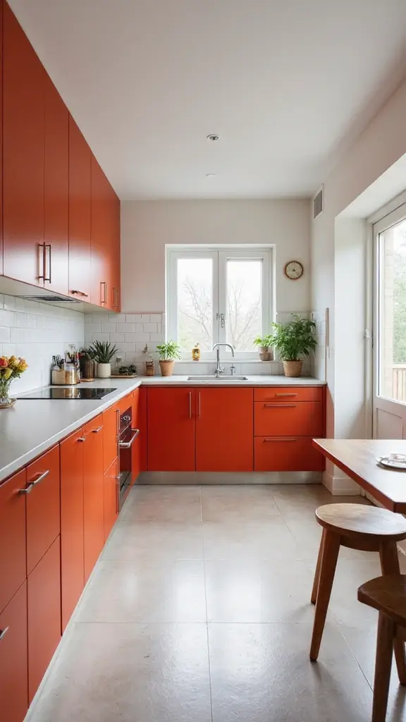 48 Kitchen Without Upper Cabinets Ideas That Feel Open - 6. Bold Color on Lower Cabinets