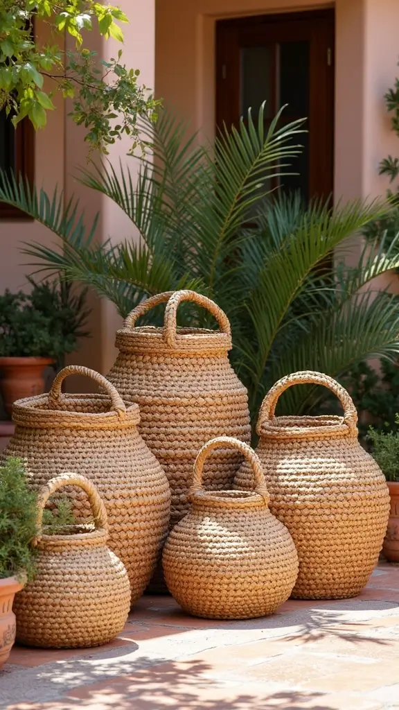 48 Modern Moroccan Interior Design Ideas That Inspire - 31. Handwoven Baskets