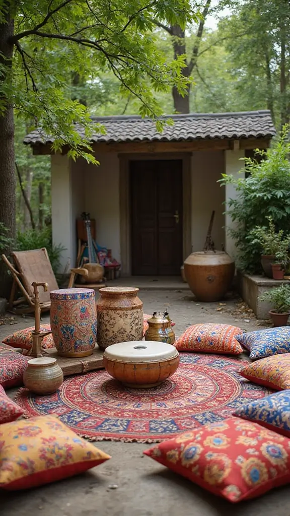 48 Modern Moroccan Interior Design Ideas That Inspire - 43. Cultural Music Corner