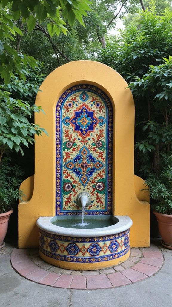 48 Modern Moroccan Interior Design Ideas That Inspire - 44. Colorful Water Features