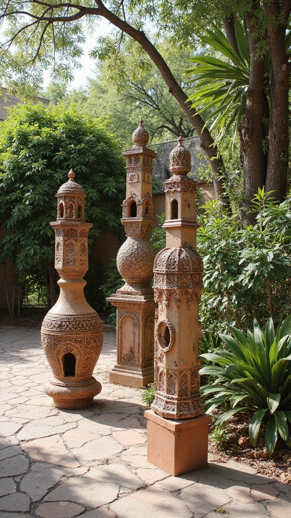 48 Modern Moroccan Interior Design Ideas That Inspire - 46. Unique Outdoor Sculptures
