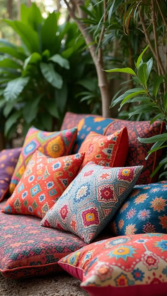 48 Modern Moroccan Interior Design Ideas That Inspire - 6. Ethnic Print Pillows