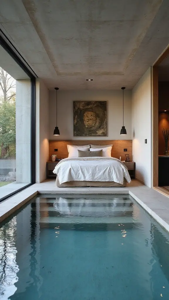 48 Pool House with Bedroom Design Ideas That Feel Luxe - 12. High-Tech Sanctuary
