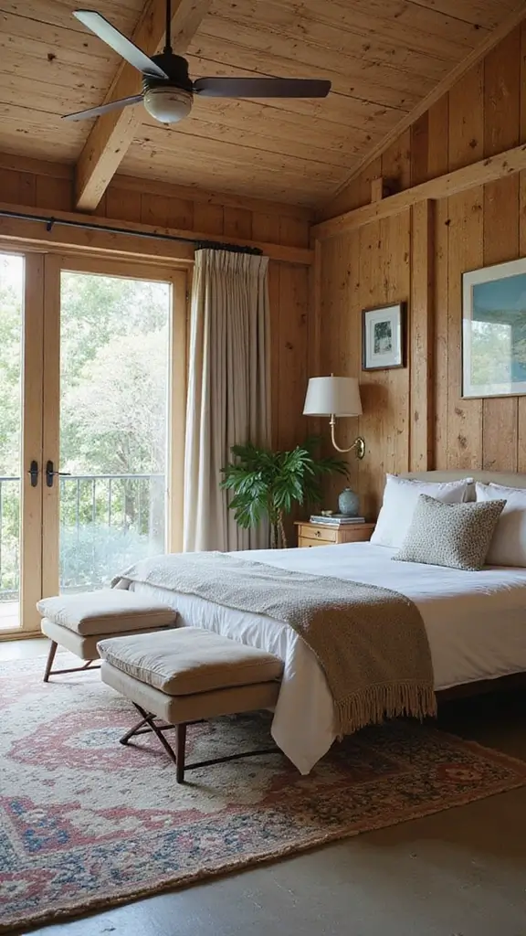 48 Pool House with Bedroom Design Ideas That Feel Luxe - 44. Vintage Chic with Modern Flair