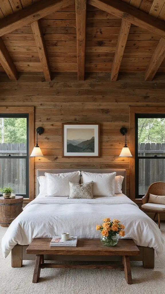 48 Pool House with Bedroom Design Ideas That Feel Luxe - 7. Rustic Charm with Modern Twist