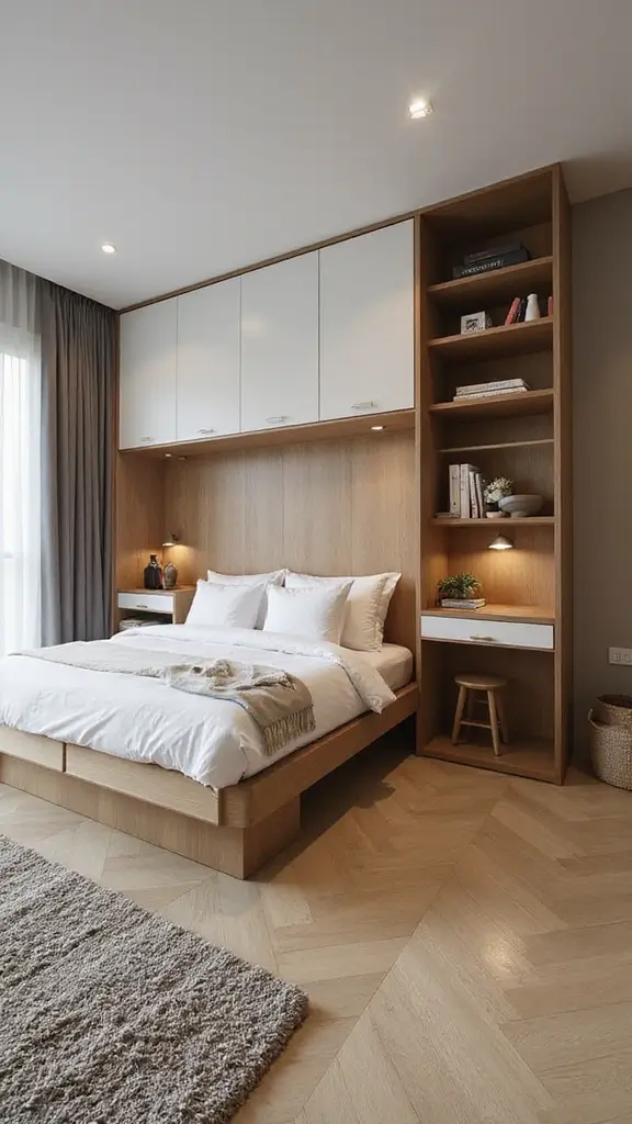 48 Rectangle Bedroom Layout Ideas That Feel Balanced - 16. Built-in Furniture Advantages