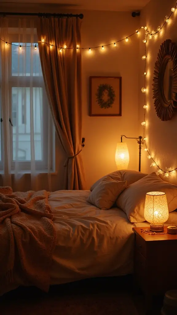 48 Rectangle Bedroom Layout Ideas That Feel Balanced - 17. Soft Lighting for Ambiance