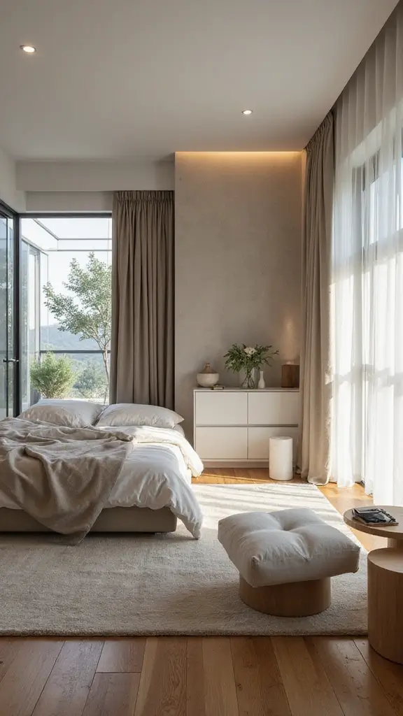 48 Rectangle Bedroom Layout Ideas That Feel Balanced - 25. Open Concept Layout