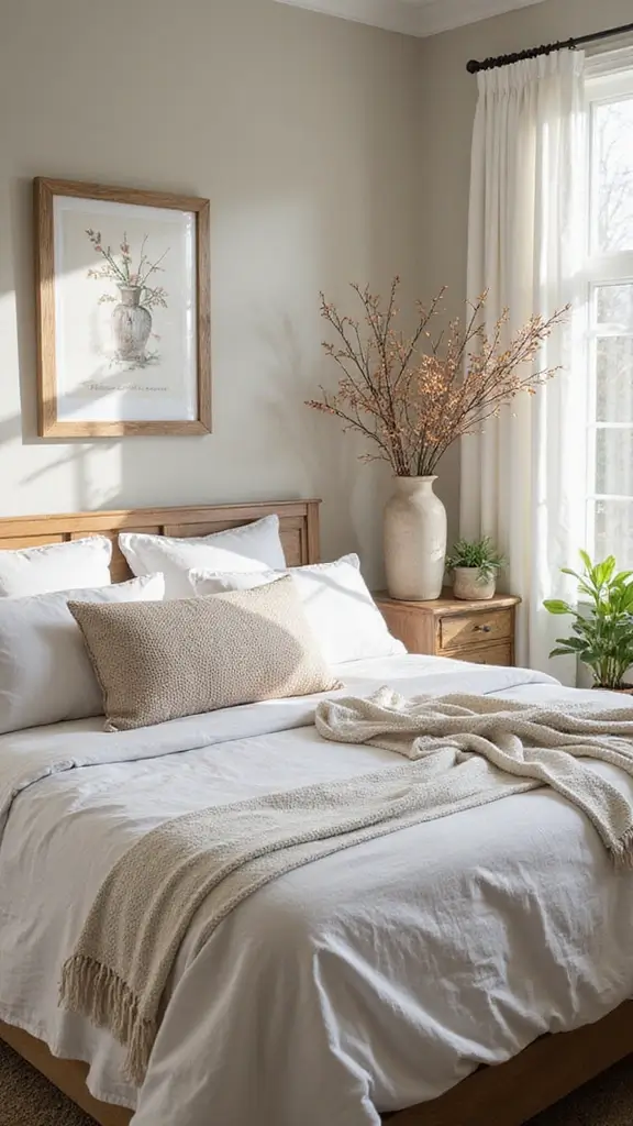48 Rectangle Bedroom Layout Ideas That Feel Balanced - 33. Seasonal Decor Rotations