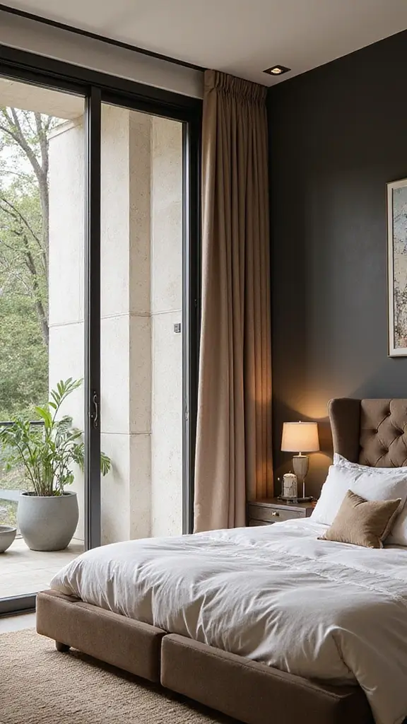48 Rectangle Bedroom Layout Ideas That Feel Balanced - 34. Stylish Folding Screens