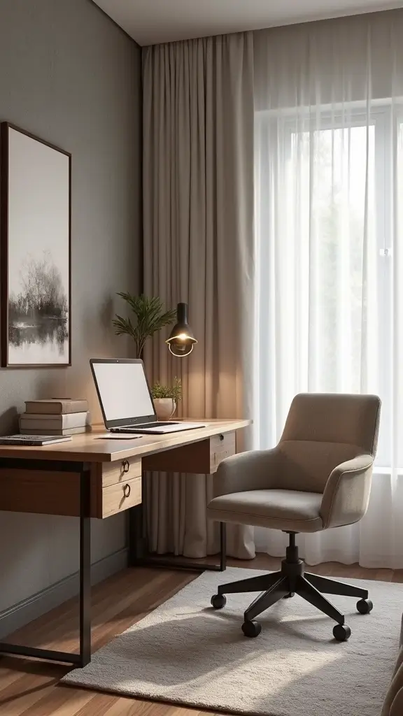 48 Rectangle Bedroom Layout Ideas That Feel Balanced - 45. Practical Desk Space