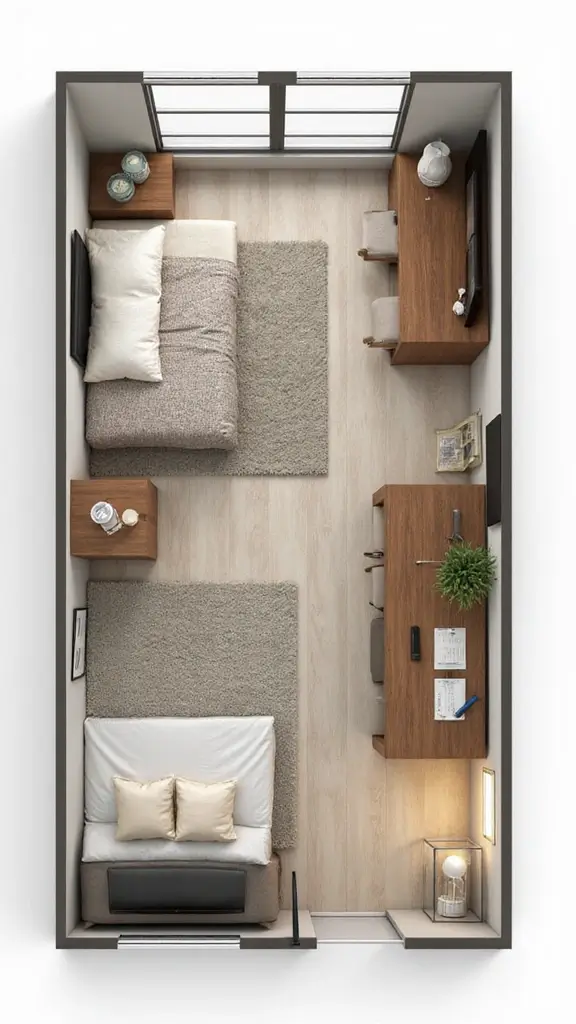 48 Rectangle Bedroom Layout Ideas That Feel Balanced - 5. L-Shaped Layout
