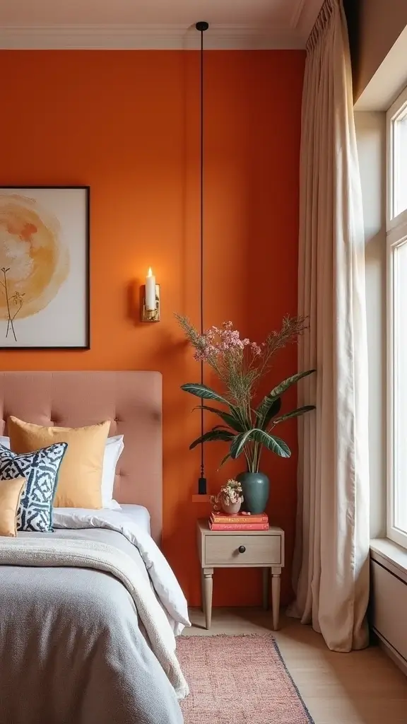 48 Rectangle Bedroom Layout Ideas That Feel Balanced - 9. Bold Color Accents