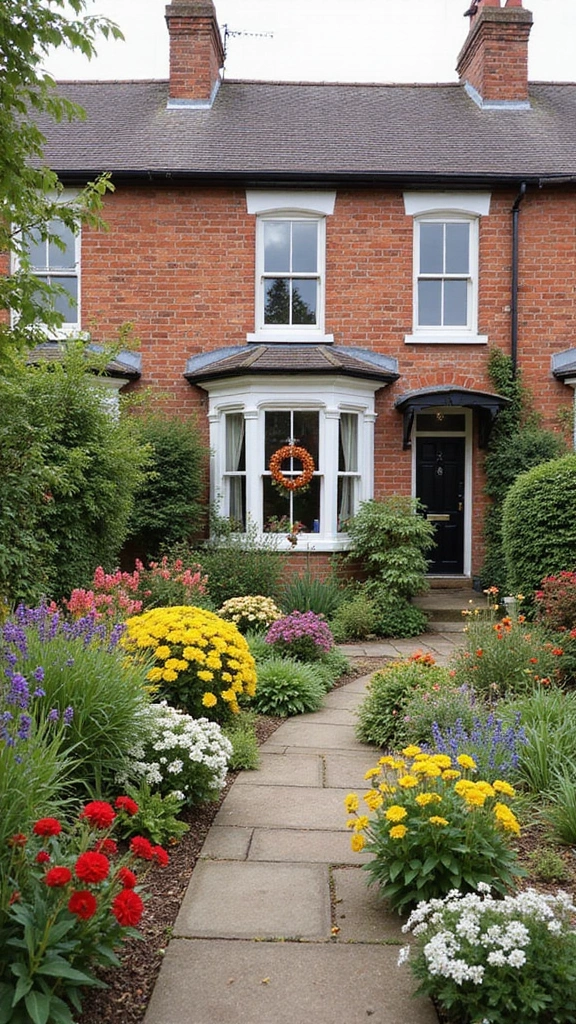 48 Terraced House Front Garden Ideas That Feel Charming - 10. Seasonal Displays: Changing With the Seasons