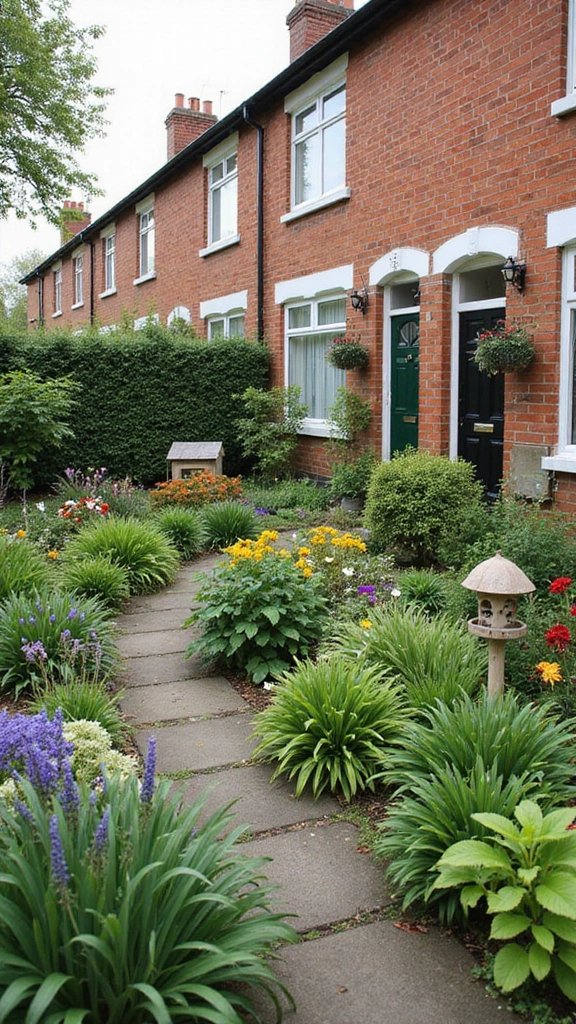 48 Terraced House Front Garden Ideas That Feel Charming - 26. Designing for Wildlife: A Natural Habitat