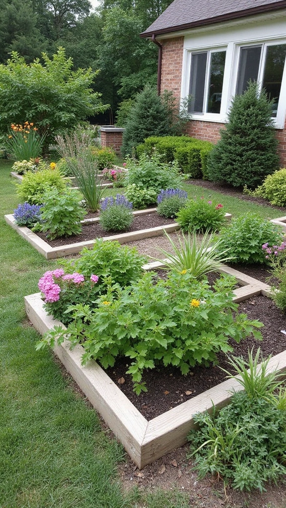 48 Terraced House Front Garden Ideas That Feel Charming - 28. Raised Garden Beds: Efficient Planting
