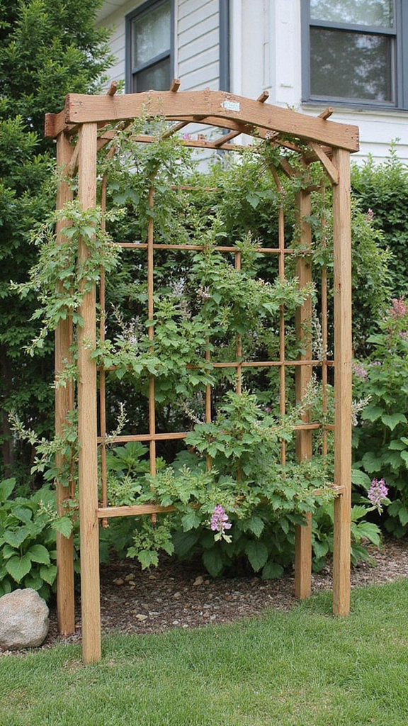 48 Terraced House Front Garden Ideas That Feel Charming - 29. DIY Trellises: Support and Style
