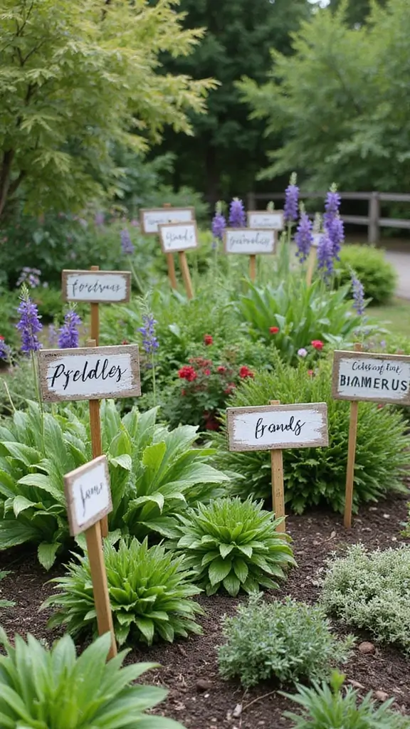 48 Terraced House Front Garden Ideas That Feel Charming - 33. Plant Labels: Personal Touch