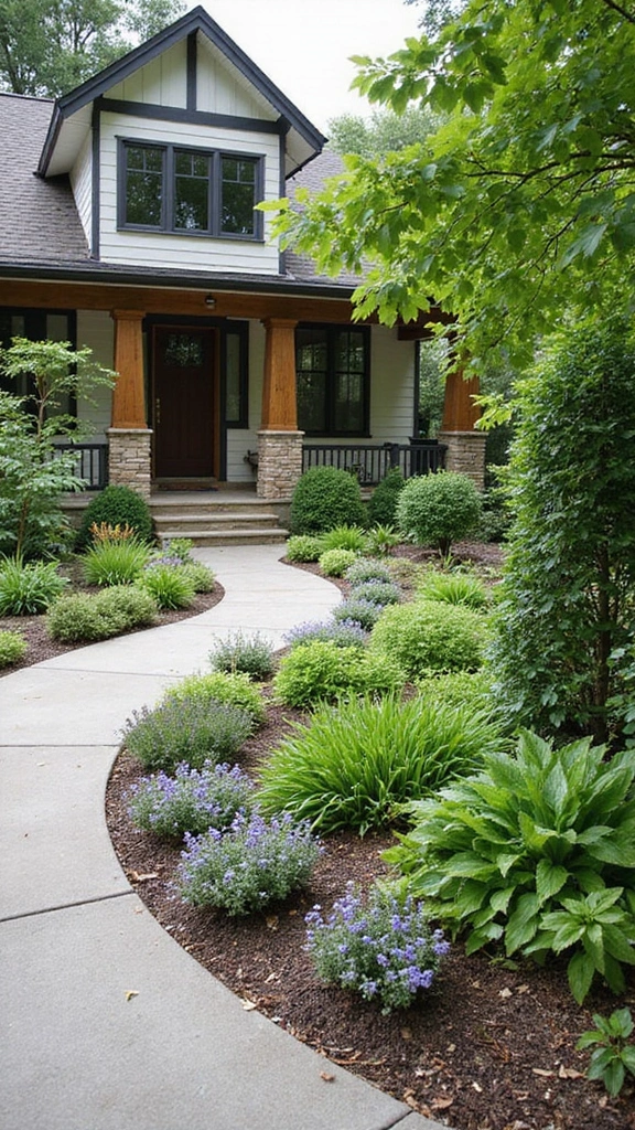 48 Terraced House Front Garden Ideas That Feel Charming - 38. Soft Borders: Gentle Transitions