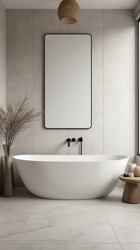 49 Bathroom Remodel with Tub Ideas That Feel Fresh - 2. Modern Minimalist Tub