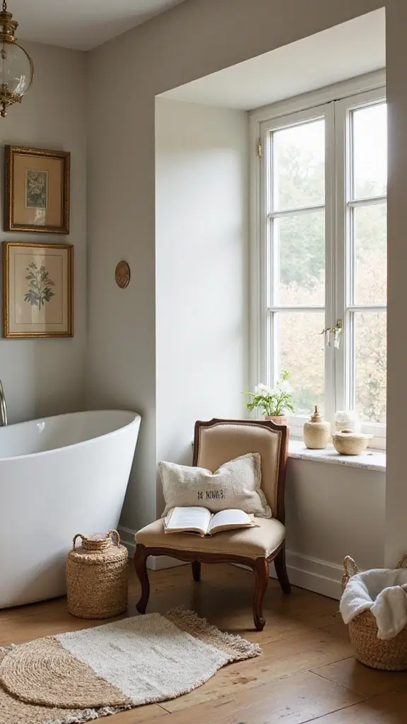 49 Bathroom Remodel with Tub Ideas That Feel Fresh - 22. Cozy Reading Nooks
