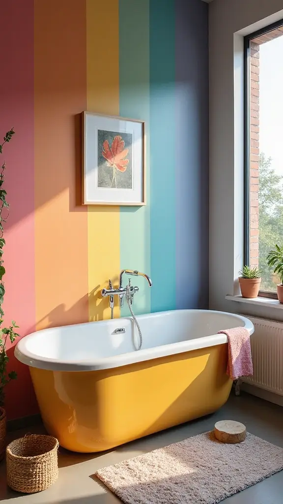 49 Bathroom Remodel with Tub Ideas That Feel Fresh - 31. Colorful Bathtubs