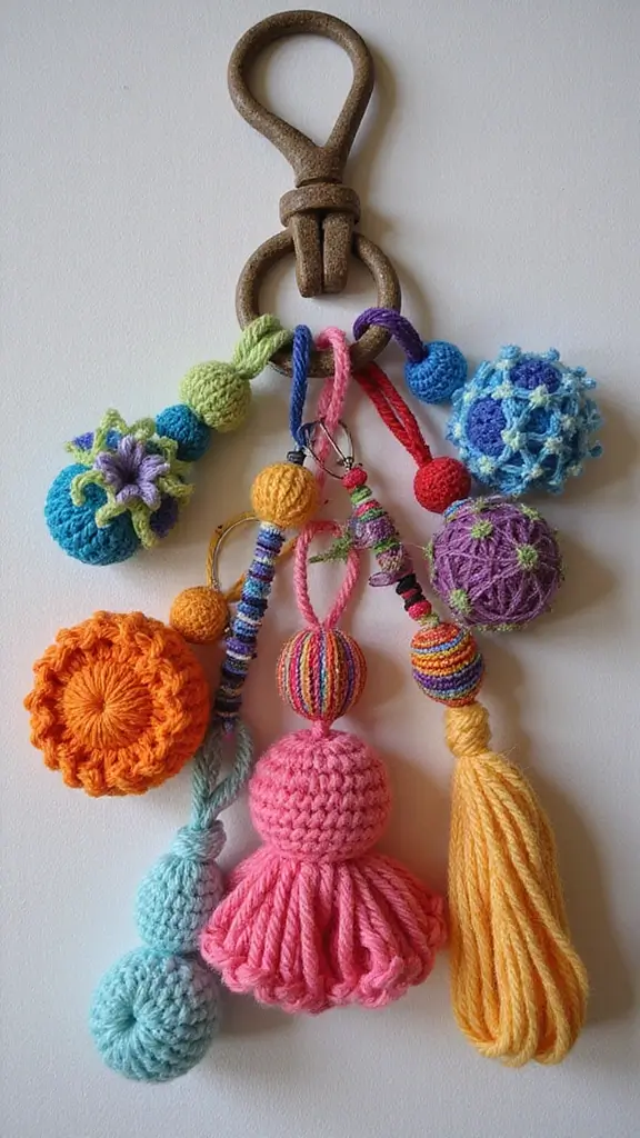 49 DIY Crochet Home Decor Ideas That Look Adorable - 11. Fun Crochet Keychains