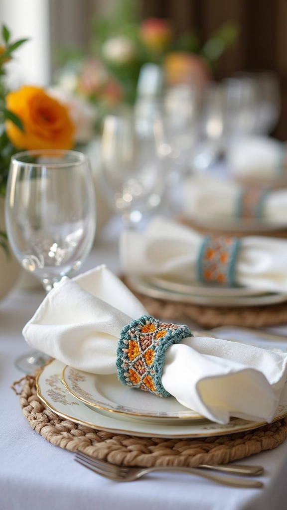 49 DIY Crochet Home Decor Ideas That Look Adorable - 12. Beautiful Crochet Napkin Rings