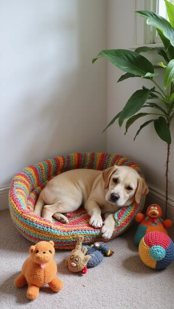 49 DIY Crochet Home Decor Ideas That Look Adorable - 18. Soft Crochet Pet Beds