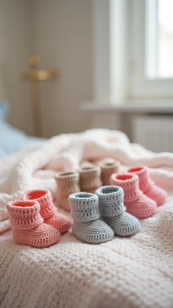 49 DIY Crochet Home Decor Ideas That Look Adorable - 24. Adorable Crochet Baby Booties