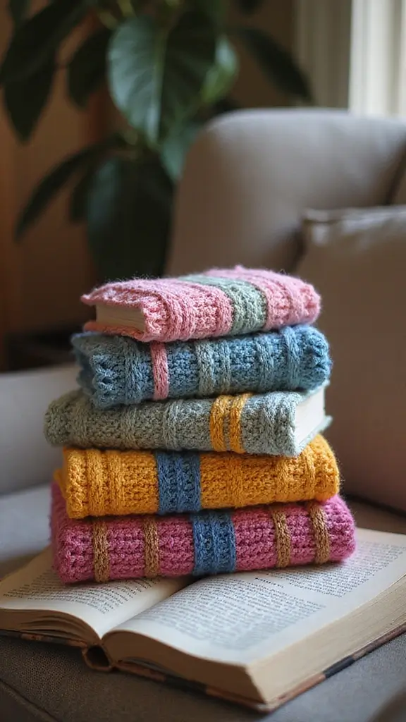 49 DIY Crochet Home Decor Ideas That Look Adorable - 29. Unique Crochet Book Covers