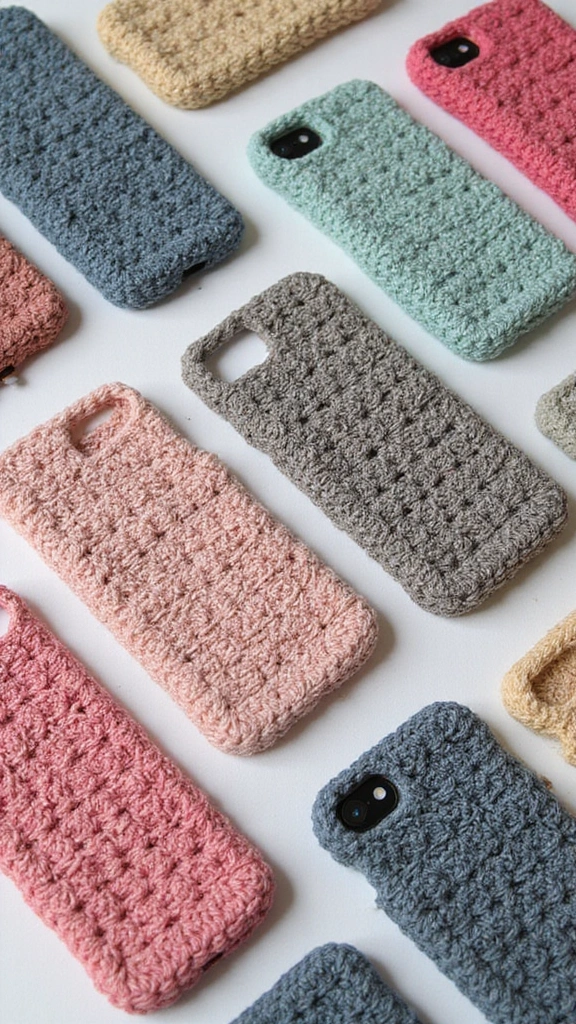 49 DIY Crochet Home Decor Ideas That Look Adorable - 30. Stylish Crochet Phone Cases
