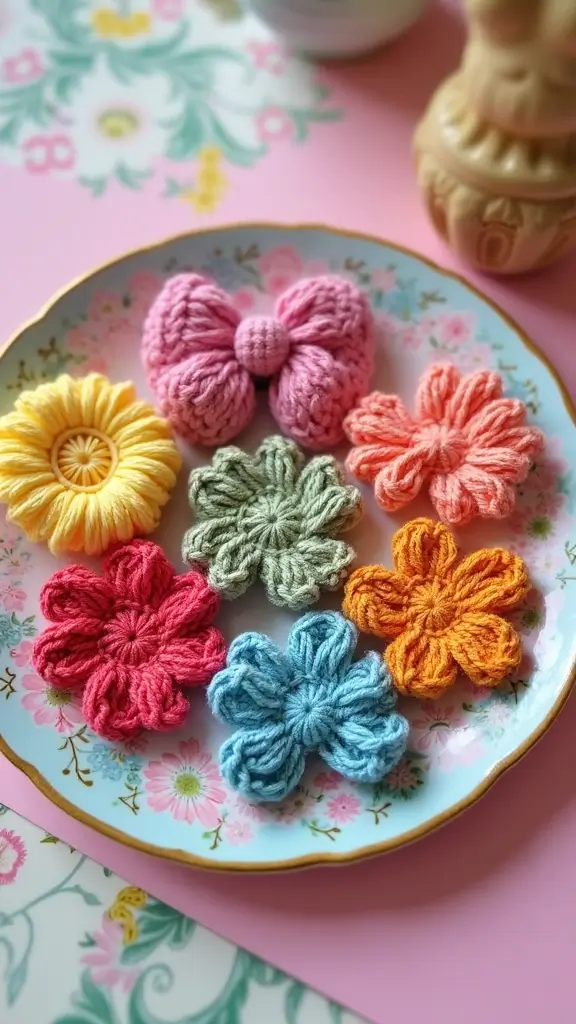 49 DIY Crochet Home Decor Ideas That Look Adorable - 40. Unique Crochet Hair Clips