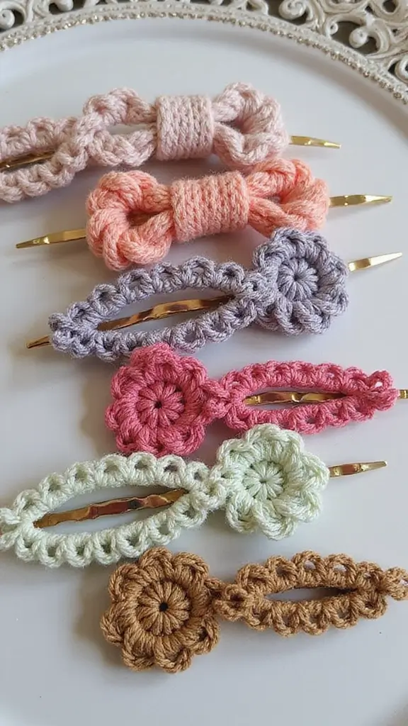 49 DIY Crochet Home Decor Ideas That Look Adorable - 47. Elegant Crochet Hairpins