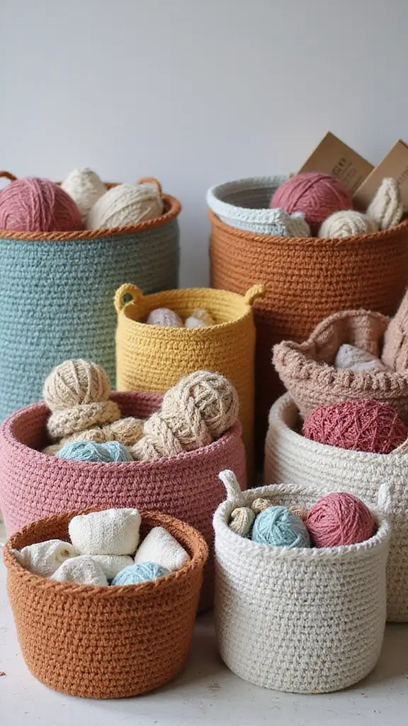 49 DIY Crochet Home Decor Ideas That Look Adorable - 5. Whimsical Crochet Baskets