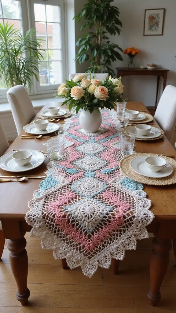 49 DIY Crochet Home Decor Ideas That Look Adorable - 6. Elegant Crochet Table Runners