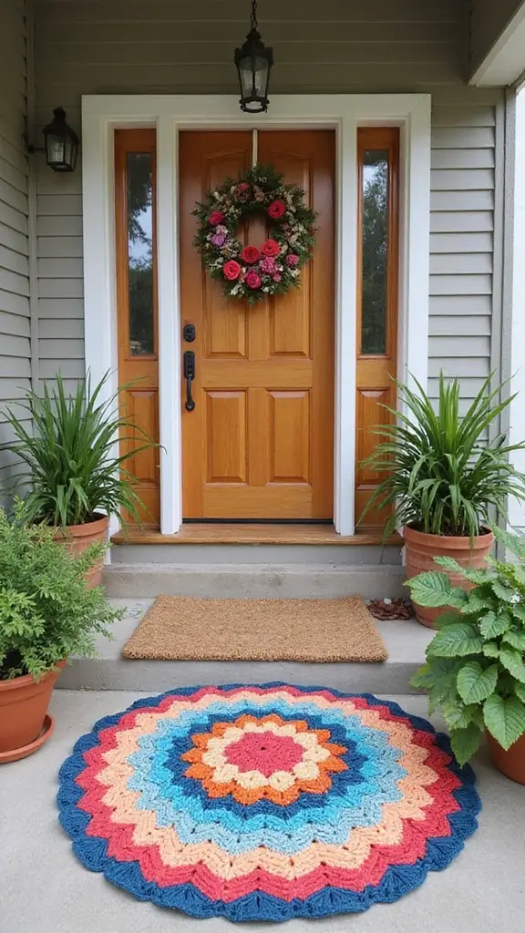 49 DIY Crochet Home Decor Ideas That Look Adorable - 9. Lovely Crochet Door Mats