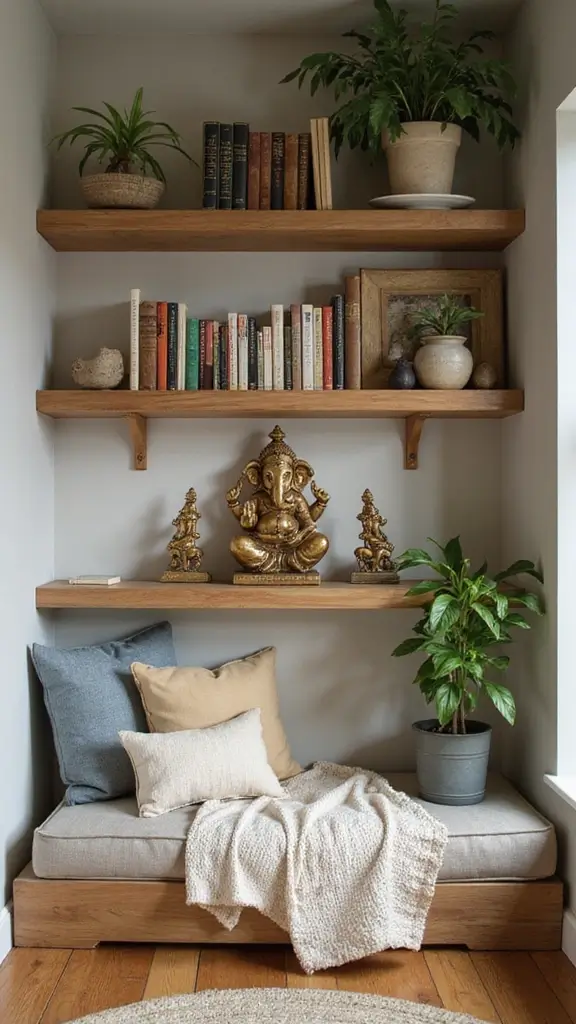 49 Ganesh Decoration Ideas Home Decor That Feel Magical - 15. Ganesh-Inspired Book Nook