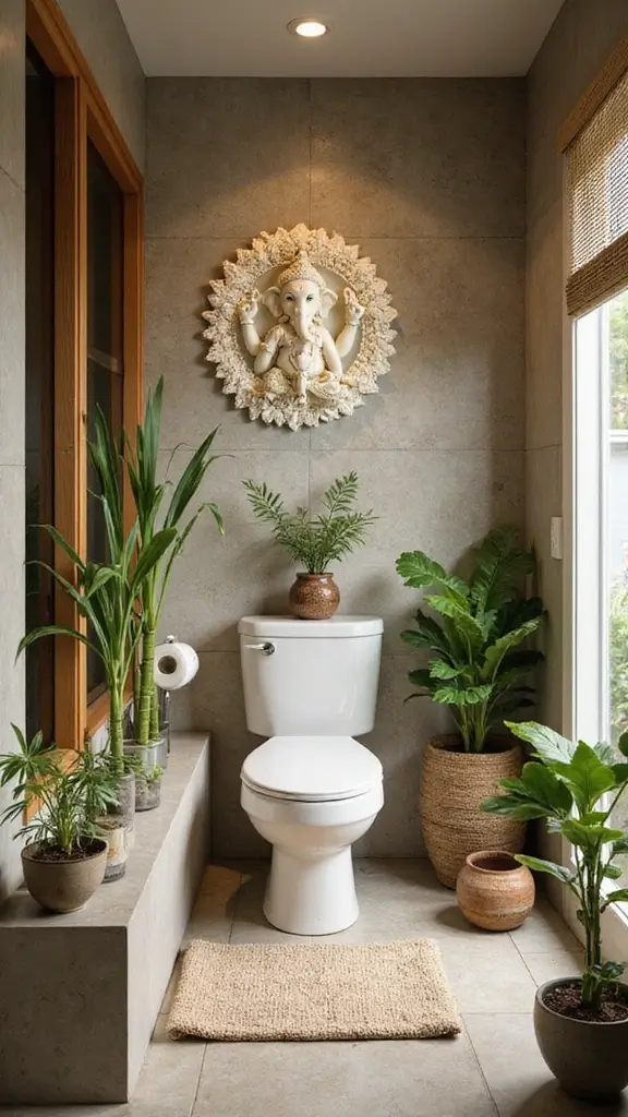49 Ganesh Decoration Ideas Home Decor That Feel Magical - 16. Ganesh-Themed Bath Decor