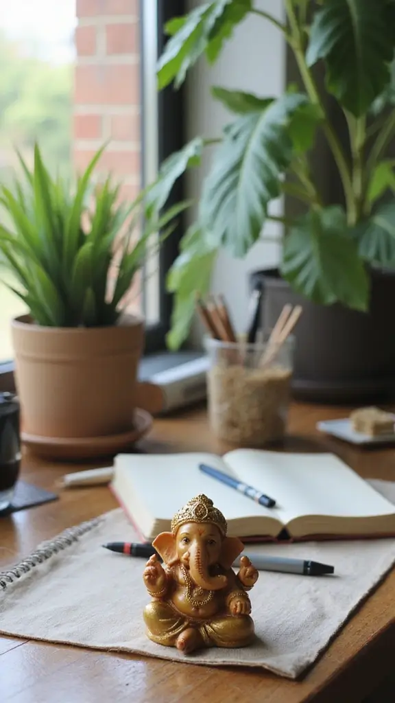49 Ganesh Decoration Ideas Home Decor That Feel Magical - 19. Ganesh in the Workspace
