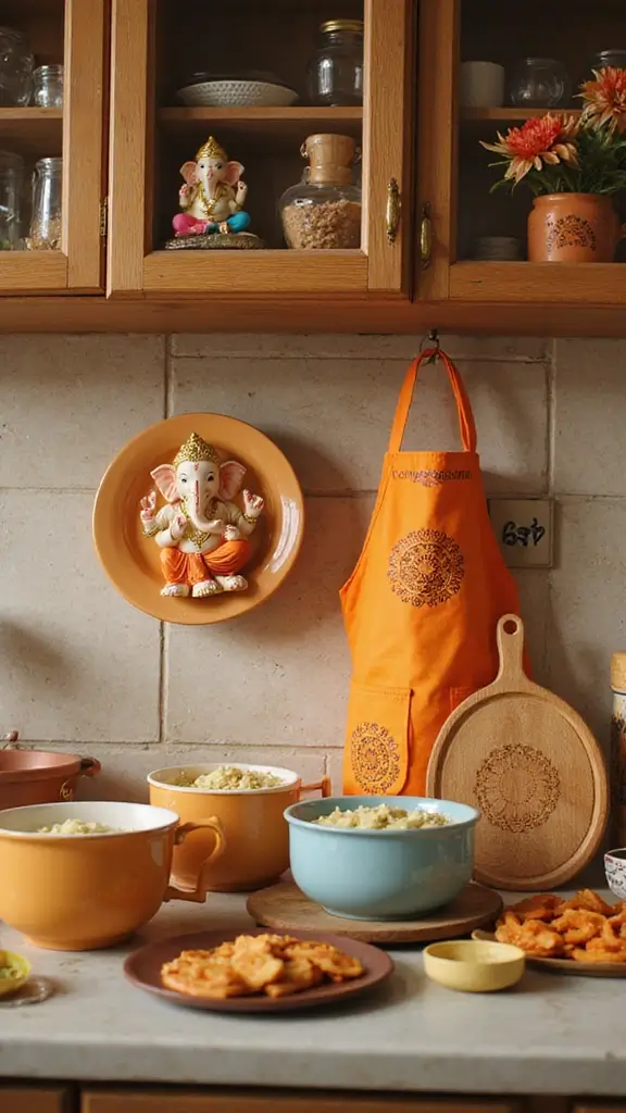 49 Ganesh Decoration Ideas Home Decor That Feel Magical - 28. Ganesh-Themed Kitchen Decor