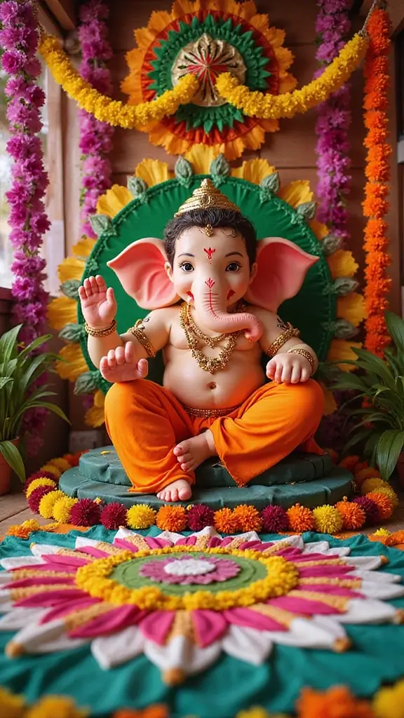 49 Ganesh Decoration Ideas Home Decor That Feel Magical - 49. Ganesh in Cultural Festivals Decor