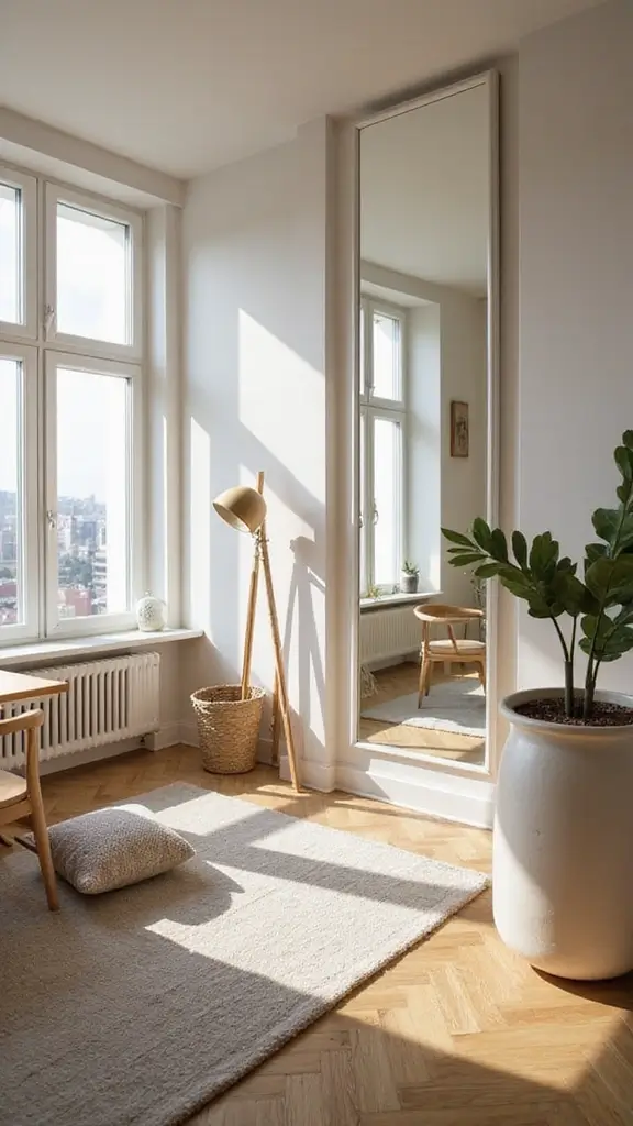49 Home Decor Ideas for Apartment Living That Feel Stylish - 15. Incorporate Mirrors