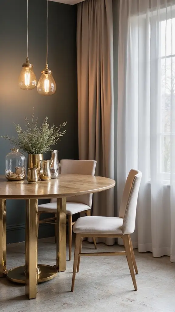 49 Home Decor Ideas for Apartment Living That Feel Stylish - 19. Add a Pop of Metallics