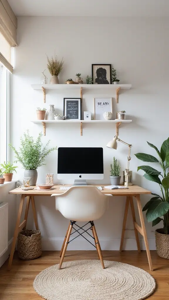 49 Home Decor Ideas for Apartment Living That Feel Stylish - 26. Make Your Workspace Inspiring