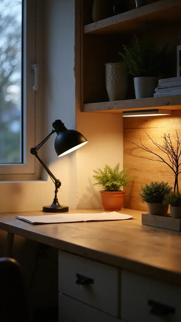 49 Home Decor Ideas for Apartment Living That Feel Stylish - 29. Install Task Lighting